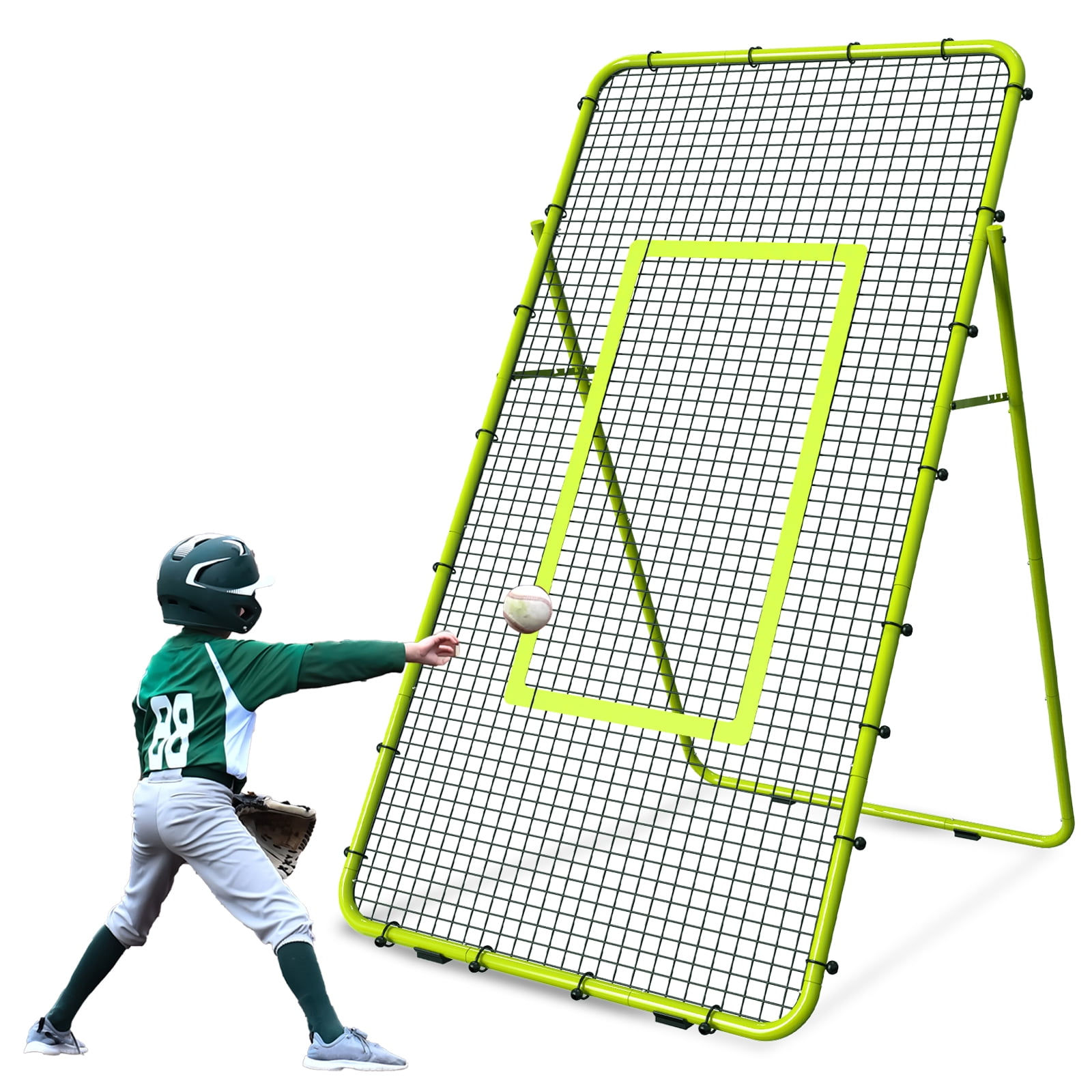 Oumilen Green Baseball Rebounder Portable Training Pitch Back
