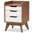 thumbnail image 3 of 2 Piece Modern Dresser and Nightstand Set in White and Walnut, 3 of 17