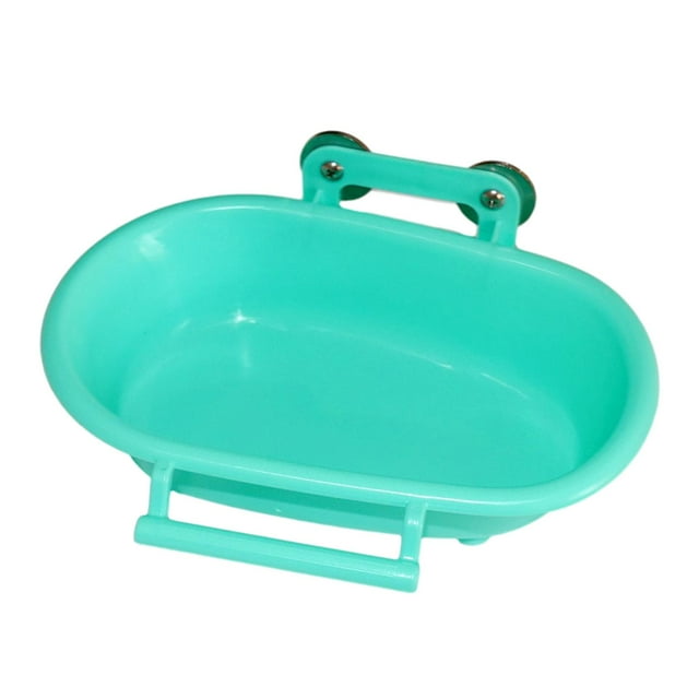 Bird Bath Parrot Cage Hanging Shower Accessories Feeding Portable Bath Box Bird green