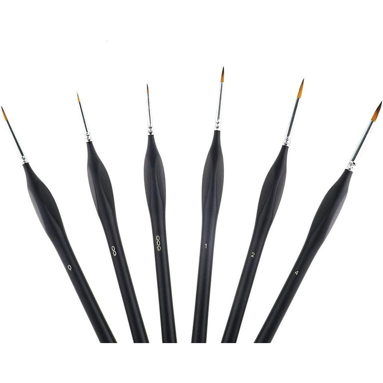 Small Paint Miniature Brushes Fine Tip 6pc 000 Paintbrushes Set for Model  Craft Warhammer Airplane Kits Micro Detail Hobby Painting with Recision