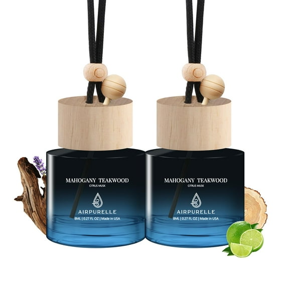 Ambientador para auto AirPurelle Mahogany Teakwood, paquete de 2, 8 ml
