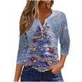 thumbnail image 2 of HOMBOM Shirts for Women Dressy Casual Reindeer Cute Ladies T Shirts Xmas, 2 of 5