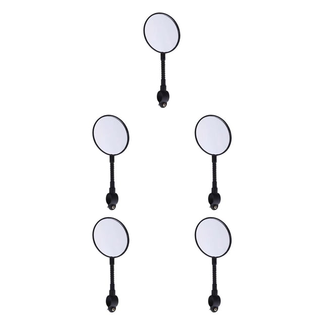 Transemion 8.5mm Glass Bike Rearview Mirror Mountain Cycling Flexible Handlebar Wide Angle Lightweight Rear Back View Mirror Black 8.5cm 5Set