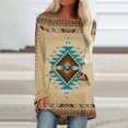 thumbnail image 1 of Puntoco Mujeres Casual Manga Larga Cuello Redondo tops Blusa Suelta Folk-Custom Impreso Camisas Puntoco Puntoco-7466, 1 of 5