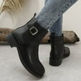 thumbnail image 6 of Black Ladies Everyday Boots Featuring Round Toe Design And Side Zipper Closure Low Heel Ideal For Casual Wear, 6 of 9