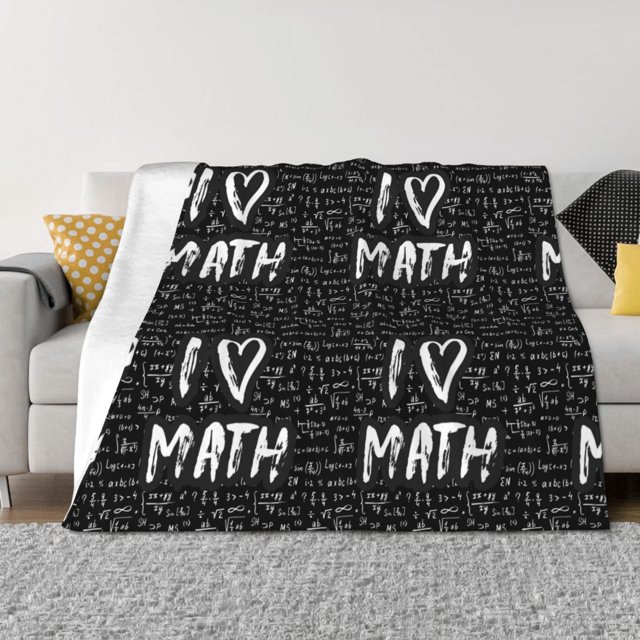 Balery I love Math Manta de Franela con Dibujo, Lujo Ultra Suave y Cálido, Antipelusa y Resistente a las Arrugas para Cama, Sofá, Camping -60"x50"