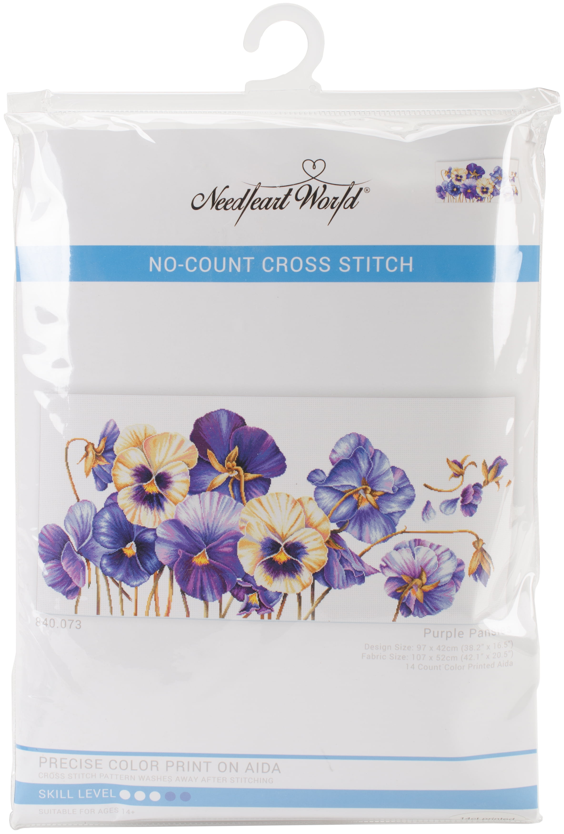 Needleart World No Count Printed Cross Stitch Kit 42"X20.5"-Purple