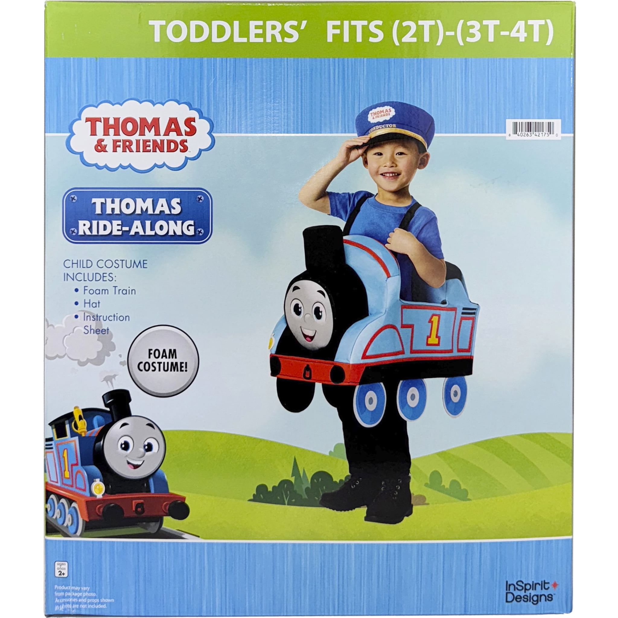 Thomas & Friends, Thomas the Tank Ride Along Halloween Costume for Toddler, Size 3-4T, by Inspirit Designs