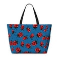 thumbnail image 2 of Pofeuu Colorful Ladybird Print Beach Bag,Waterproof Sandproof Beach Tote Bag, Large Capacity Foldable Beach Bags for Women, 2 of 7