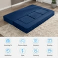 thumbnail image 3 of BALUS Modular Sleeper Sofa Bed - Velvet Foldable Sectional Couch, No Assembly, Pet-Friendly & Space-Saving Design, Blue, 3 of 8