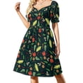 thumbnail image 2 of Vestido vintage floral de manga corta, estilo coreano, elegante, de hada., 2 of 8