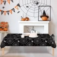 thumbnail image 2 of Uutvmp Halloween Spider Web Plastic Tablecloth, Spiderweb with Spiders Designs, Disposable Rectangle Table Cover for Dining, Birthday, Spooky Themed Decorations, 2 of 4