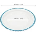 thumbnail image 5 of 25 Pcs Beaded Rim Charger Plate Bulk Service Plate for Parties Clear Round Chargers for Dinner Plates Wedding Décor Placemats,13 Inch (25pcs-Blue), 5 of 17