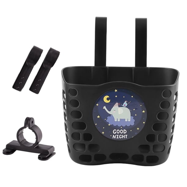 Cesta de ciclismo para niños y niñas, resistente al agua, para colgar alforjas Negro