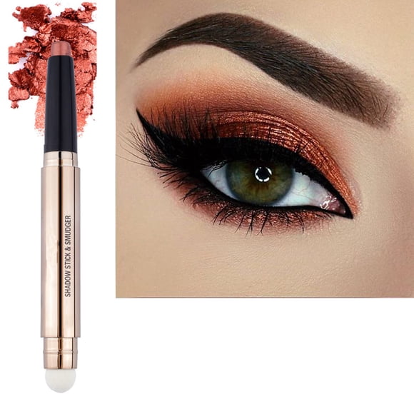 LGSZGDCN Barra de sombra de ojos y esponja Brocha de maquillaje Crema suave Lápiz brillante Resaltador resistente al agua de larga duración Maquillaje Resaltador hipoalergénico Apariencia de ojos mult