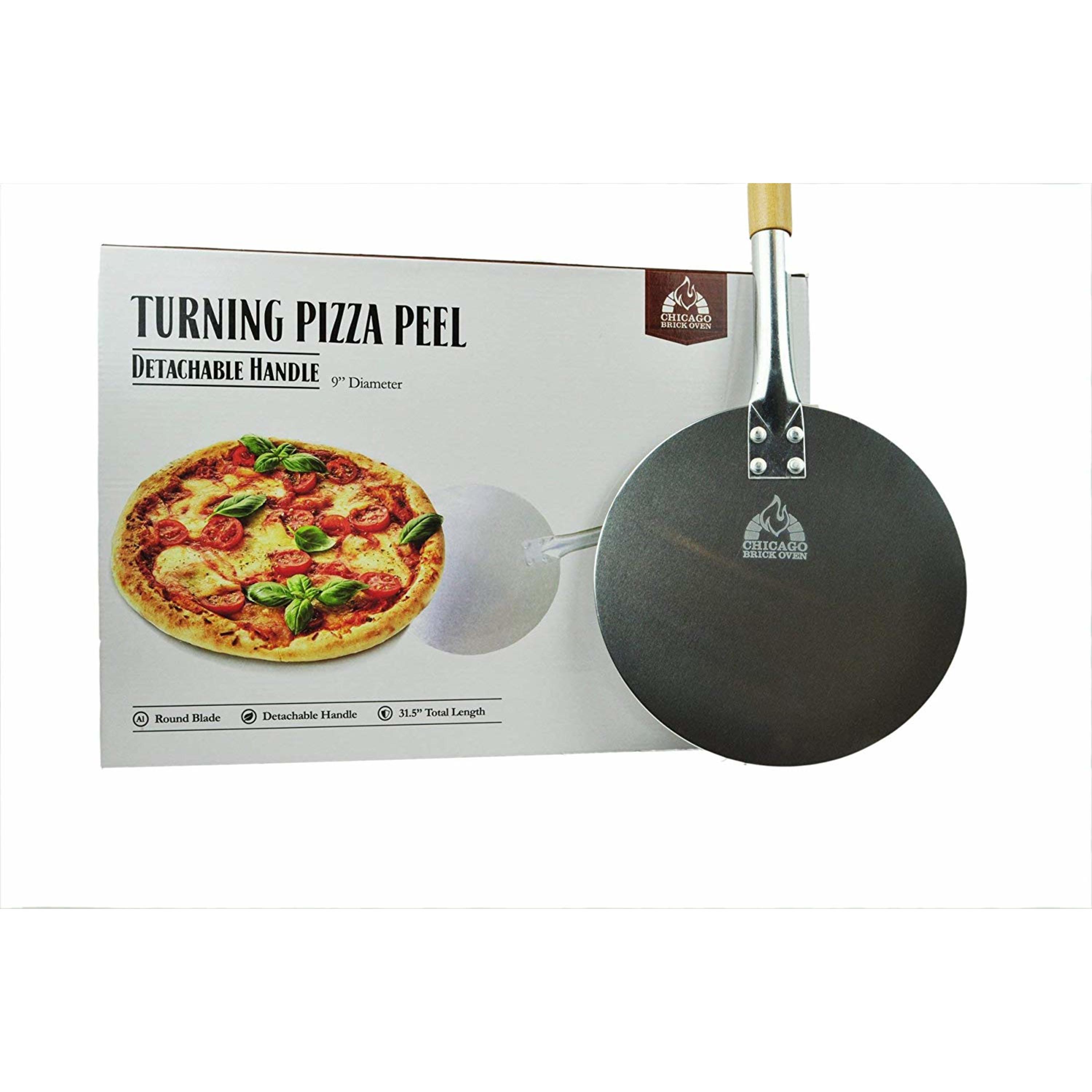 Aluminum Pizza Peel 9"- Turning Pizza Paddle with Leather Strap and Detachable Wood Handle - image 4 of 7