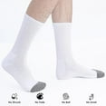 thumbnail image 6 of Lanola Mens 100% Cotton Cushioned Crew Socks, Athletic Performance Moisture Wicking Work socks，5-Pack（White）, 6 of 7