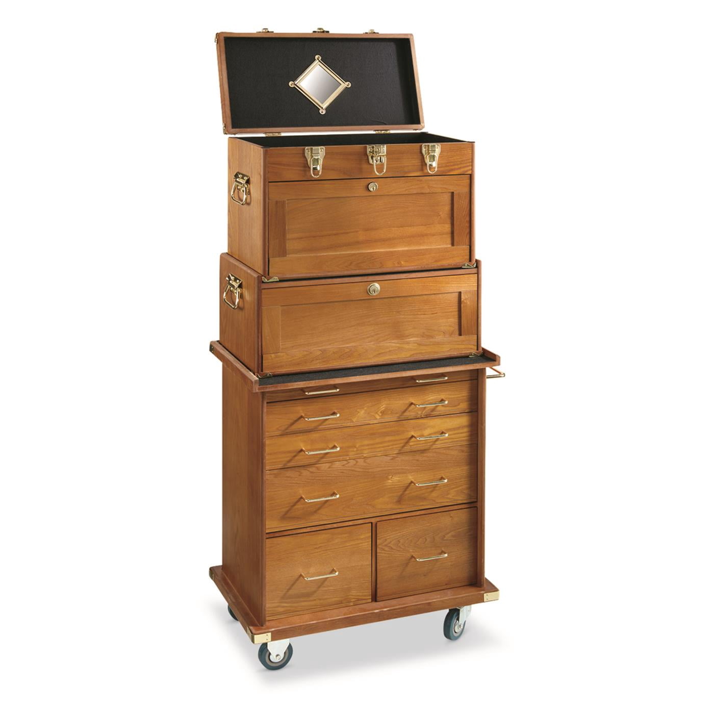 CASTLECREEK Rolling Storage Cabinet Oak