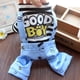 thumbnail image 1 of Mono a rayas para perros, lindo pijama para perros, pijama para mascotas, traje para perros pequeños, medianos, grandes, gatos y niñas (M azul), 1 of 5