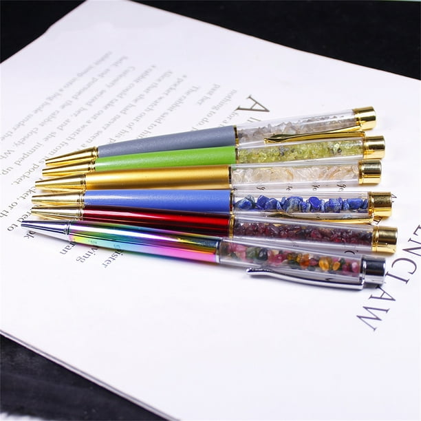 Fluent Write Ballpoint Pen Smooth Natural Comfortable Grip Faux Crystal Rollerball Pen for