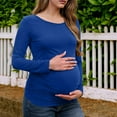 thumbnail image 4 of KIHOUT Maternity Clothes for Women Ladies Fashion Solid Color Long Sleeve Pregnant Ladies Casual Crew Neck Top, 4 of 7