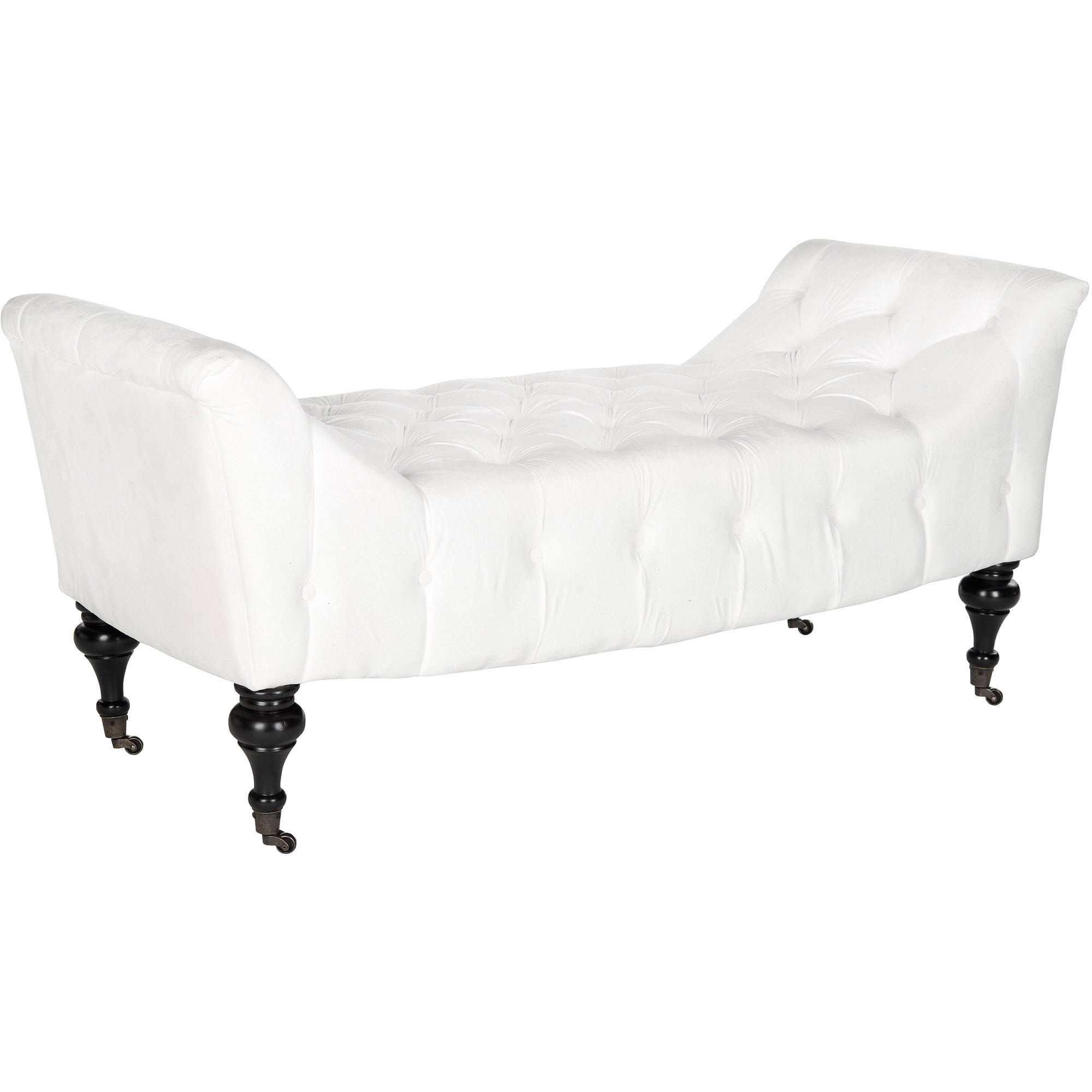 SAFAVIEH Georgette Modern Glam Tufted Bench, White