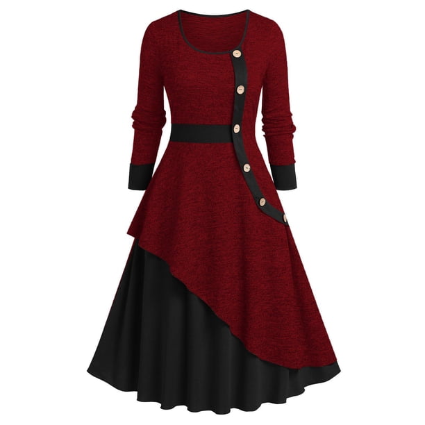 Vestido con Vuelo con Detalle en Capas de Talla Extra Rosegal Vestidos casuales de talla grande