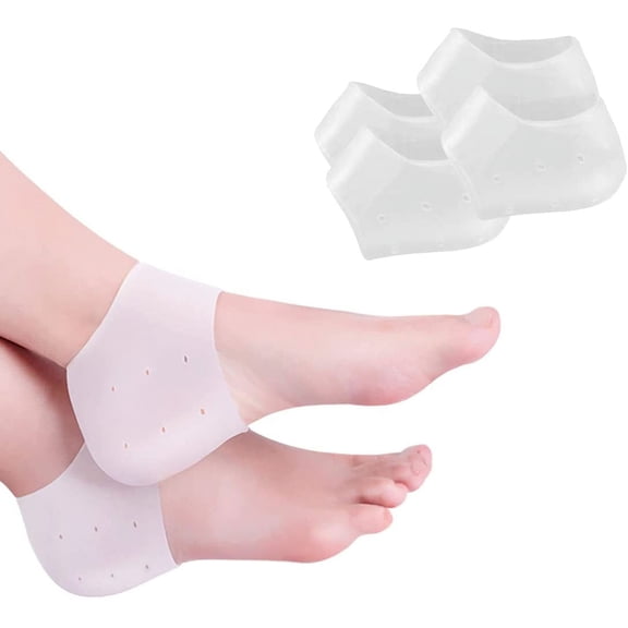 Heel Protectors, 2 Pairs Heel Cushion, Gel Heel Pads Great for Plantar Fasciitis, Heel Pain Relief, Heel Support, Heal Dry Cracked Heels, for Men and Women