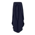 thumbnail image 4 of Manxivoo Yoga Pants Women Wide Leg Pants High Waisted Yoga Pants Hippie Pants Boho Beach Plus Size Palazzo Pants Wide Leg Pants Woman Navy M, 4 of 8