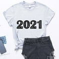 thumbnail image 1 of Hauts d'Été Grande Taille pour Femmes, T-Shirts Imprimés Col Rond, Manches Courtes, Graphique, Col en V, en Solde, 1 of 4
