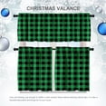 thumbnail image 5 of 3-Piece Buffalo Check Tiers and Valances Set Green and Black Farmhouse Kitchen Window Curtain Rod Pocket Window Treatment Decor Curtain 3, 5 of 5