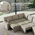 thumbnail image 6 of Harper & Bright Designs Sectional Sleeper Sofa with Pull Out Sofa Bed, L Shaped Sleeper Sectional Couch with Cup Holders, Chenille Sectional Sofa with Charging Station for Living Room, Beige, 6 of 20