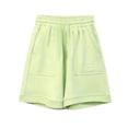 thumbnail image 2 of Eltusu Girls Cotton Athletic Shorts, Soft Loose Fit Elastic Waistband Knee Length Green Size 14-15 T, 2 of 5
