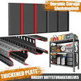 thumbnail image 3 of 3000LBS Storage Shelves,48" W Garage Shelving Heavy Duty Metal Adjustable Garage Shelves, Shelving Units Industrial Shelving for Warehouse,48" W x 20" D x 63" H,Black, 3 of 6