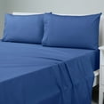 thumbnail image 3 of Soft Lightweight Brushed Cotton Blend Bed Sheet Set – 4-Piece King – Blue, 3 of 11