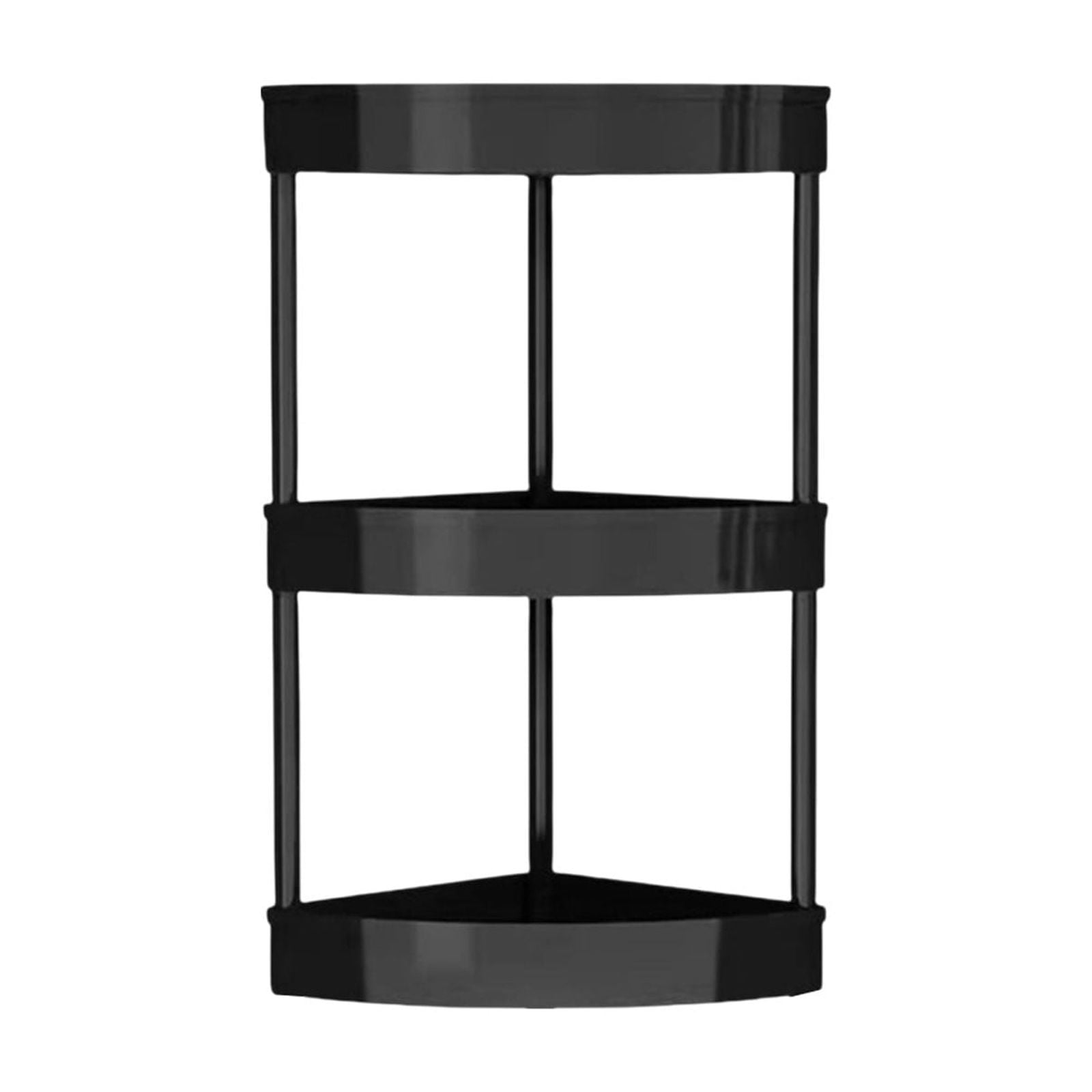 AYktou 3-Tier Corner Shelf, Large Capacity Bathroom Organizers and Storage, Toilet Storage Rack Bathroom Shelves Living Room Shelf Snack Rack Kitchen Organizers for Bottles Sundry Cosmetics, Black