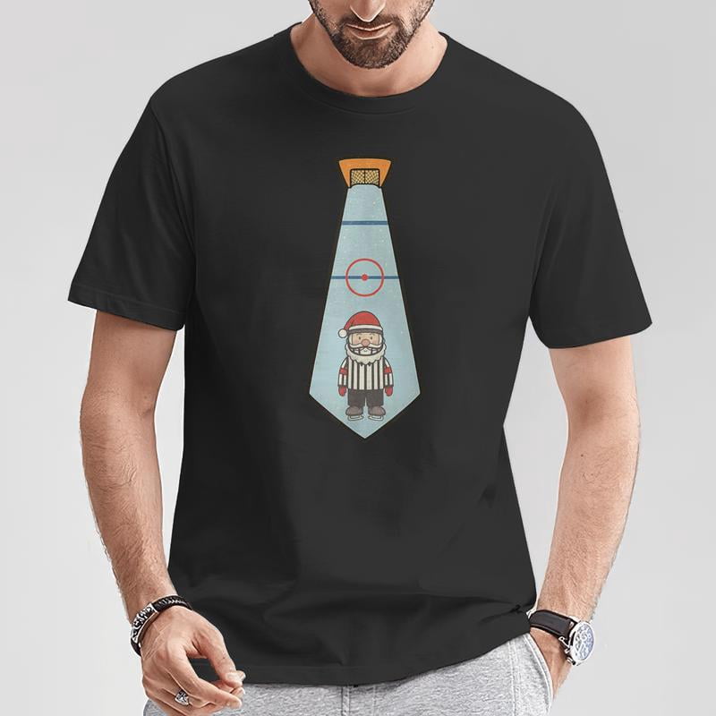 Ice Hockey Christmas Santa Referee Xmas TShirt