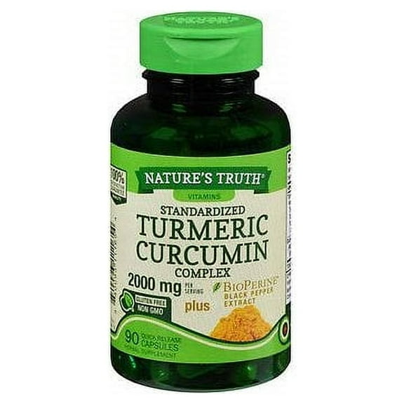 Nature's Truth Vitamins Turmeric Curcumin Complex 2000mg 90 Ct, 2 Pack