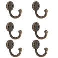 thumbnail image 1 of Lot 6pcs Retro Coat Hat Hook Door Wall Hanger Alloy 35 x 30mm -Bronze, 1 of 5