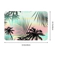 thumbnail image 3 of Salouo Tropical Summer Palm Pattern Outdoor Indoor Sturdy Doormats 16’’×24’’, Anti Fatigue Soft Flannel Thick Door Mat,Non-Slip Rectangle Rug Cushion, 3 of 7