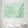 thumbnail image 1 of Mint Tapestry, Big and Little Circles in Symmetrical Composition with Vintage Pastel Colors, Wall Hanging for Bedroom Living Room Dorm Decor, 80W X 60L Inches, Mint and Pale Green, by Ambesonne, 1 of 2