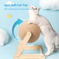thumbnail image 6 of Cat Scratcher Toy, Cat Scratching Ball Toy, Natural Sisal Scratcher Ball, Spinning Cat Ball Toy, Solid Wood Scratching Toy for Cats & Kittens, Indoor Interactive Pet Toy, 6 of 6