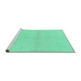 thumbnail image 2 of Ahgly Company Machine Washable Indoor Square Oriental Turquoise Blue Modern Area Rugs, 7' Square, 2 of 4