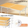 thumbnail image 4 of imerelez Folding Table 4 Foot, Portable Camping Table in stock ,Lightweight Aluminum Adjustable Height, with Carry Handle for Camping Picnic Indoor Outdoor, White, 4 of 9