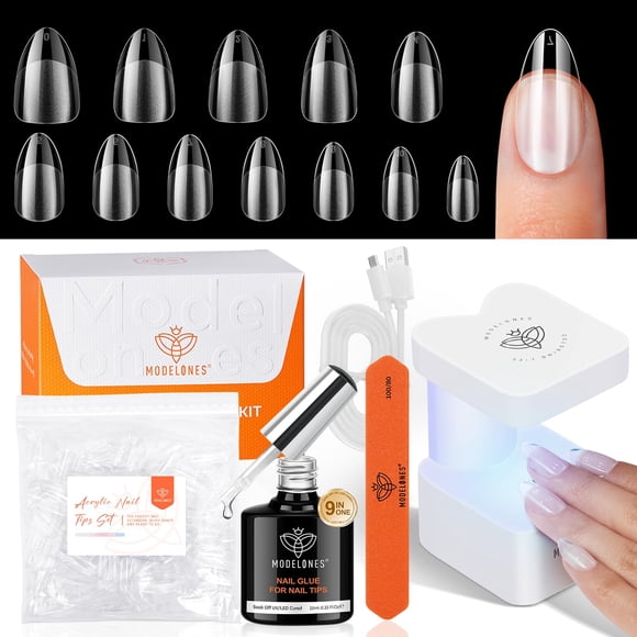 Kit de uñas de gel Modelones Medium Almond con 216 puntas de uñas