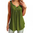 thumbnail image 2 of Womens Summer Sleeveless V Neck Solid Color Casual Swing Shirts Flowy Tank Tops Blouses with Buttons, 2 of 5
