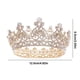 thumbnail image 5 of Vogacara de reina de cristal redonda de Color dorado, nupcial de diamantes de imitación, joyería para el cabello de boda para princesa, Cuidado del cabello dorado Vogacara CE003113-01, 5 of 6