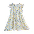 thumbnail image 3 of Ulitacool 5-6 Years Flower Girl Dress Children'S Floral Knee Length Flying Sleeve Dress Dress Suitable For 3 10 Years Old Fashion Girl Clothes Green, 3 of 3