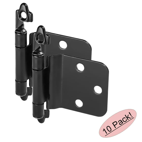 10 Pair Pack - Cosmas 16890-FB Flat Black Cabinet Hinge Variable Overlay with 30 Degree Reverse Bevel (Pair) [16890-FB]