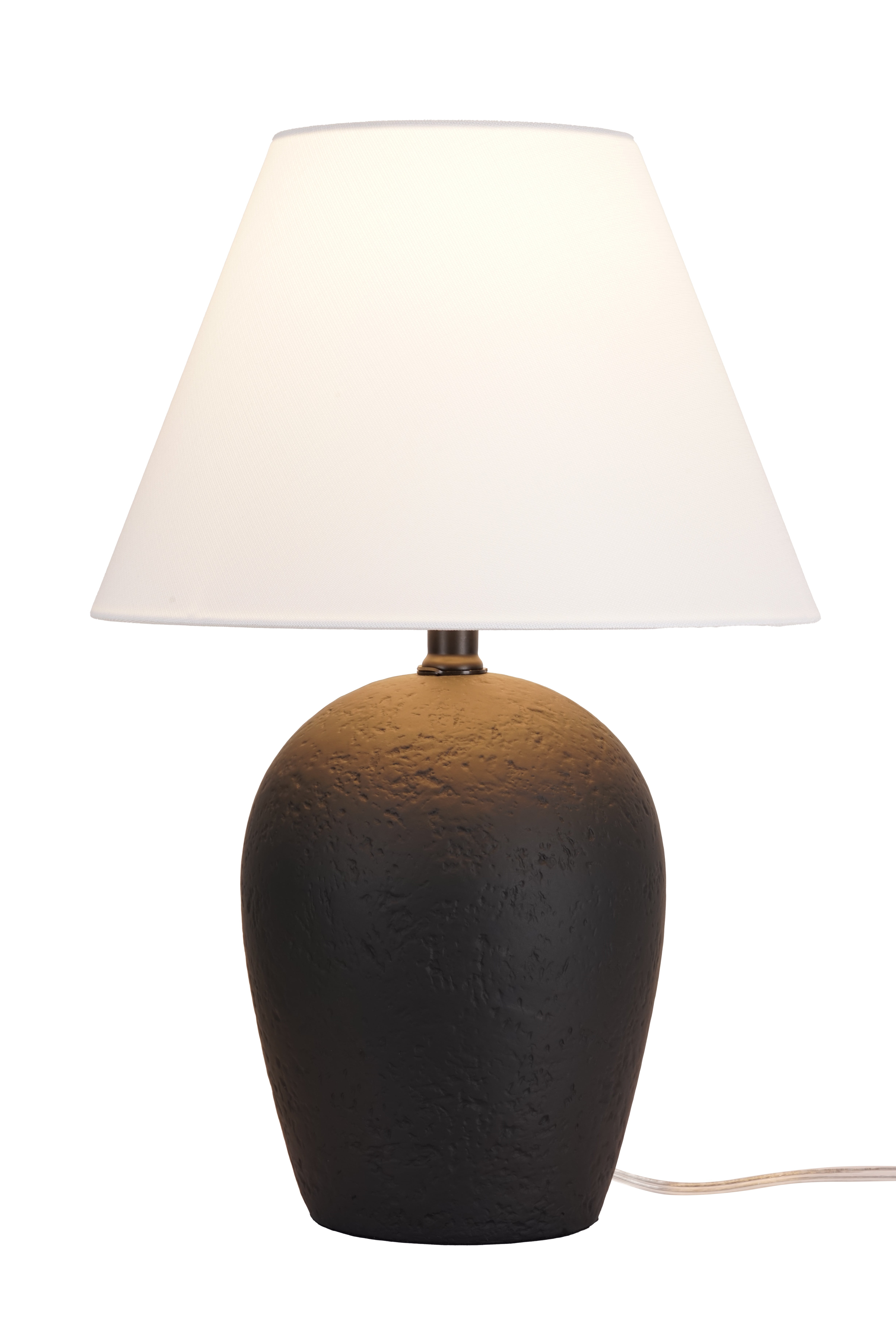 Better Homes & Gardens 18"H Ceramic Urn Style Table Lamp, Matte Black Finish, with White Linen Empire Shade